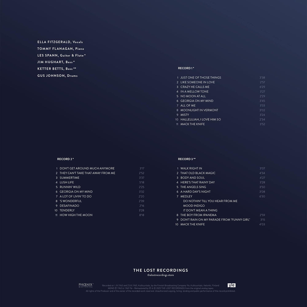 ELLA FITZGERALD - LIVE IN HELSINKI 1963 • 1965 - TRIPLE VINYLE