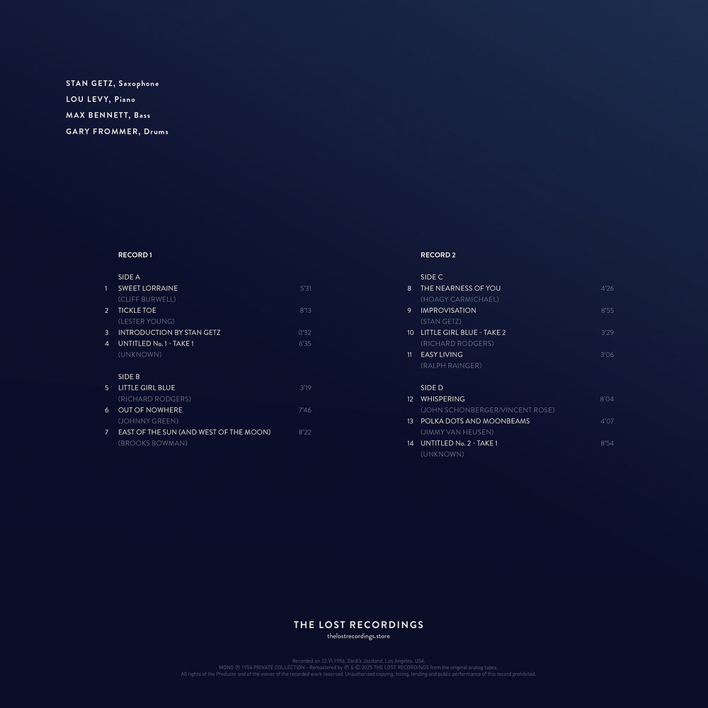 STAN GETZ - LIVE AT ZARDI'S 1956 VOL. I - DOUBLE VINYLE
