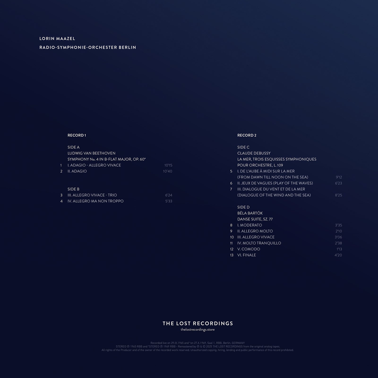 ロリン・マゼール - 未発表ベルリン録音 - ダブル・ビニール