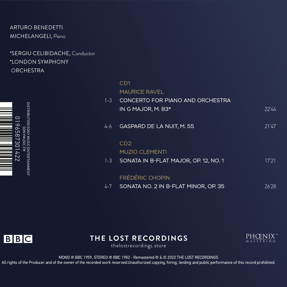 ARTURO BENEDETTI MICHELANGELI - THE LONDON RECORDINGS VOL. 1 - DOUBLE CD